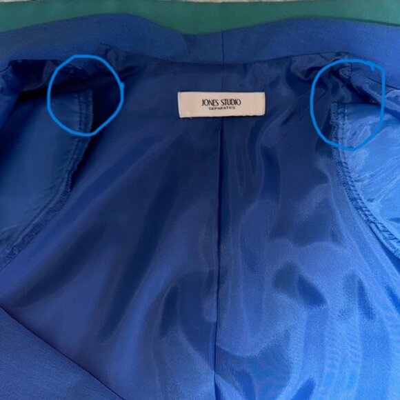 Jones Studio Separates Blue Women's Blazer Jacket with Shawl Collar Size 14 - Picture 6 of 6